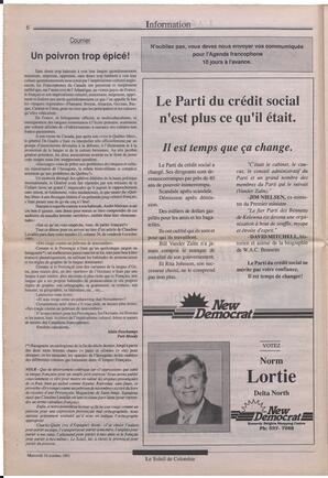 Le Soleil de Colombie, October 16, 1991, page 6
