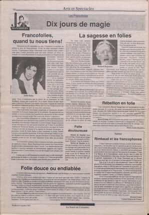 Le Soleil de Colombie, October 4, 1991, page 15