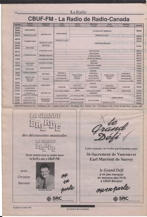 Le Soleil de Colombie, October 4, 1991, page 13