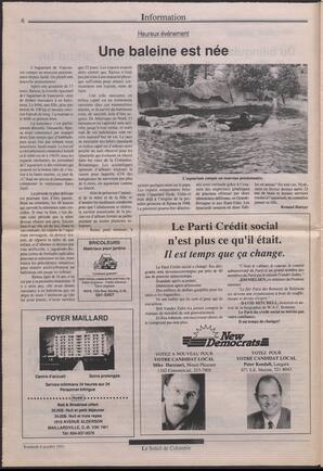 Le Soleil de Colombie, October 4, 1991, page 6