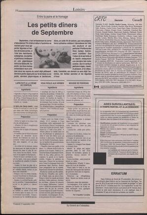 Le Soleil de Colombie, September 27, 1991, page 17
