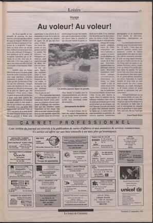 Le Soleil de Colombie, September 27, 1991, page 16