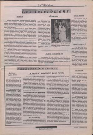Le Soleil de Colombie, September 27, 1991, page 9