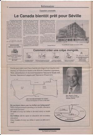 Le Soleil de Colombie, September 20, 1991, page 8