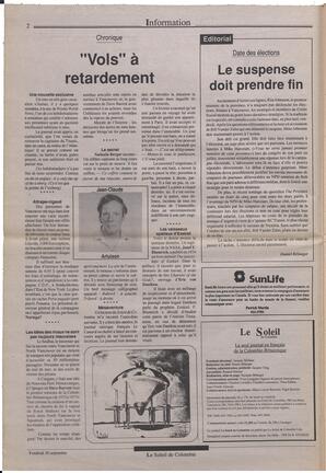 Le Soleil de Colombie, September 20, 1991, page 2