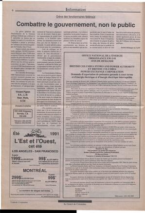 Le Soleil de Colombie, September 13, 1991, page 6