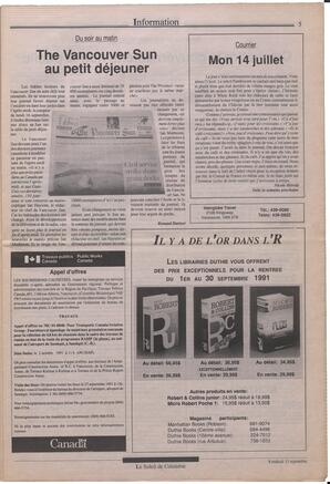 Le Soleil de Colombie, September 13, 1991, page 5