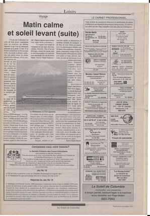 Le Soleil de Colombie, September 6, 1991, page 13