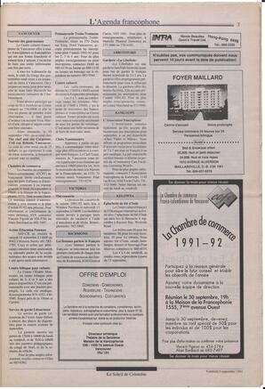 Le Soleil de Colombie, September 6, 1991, page 3