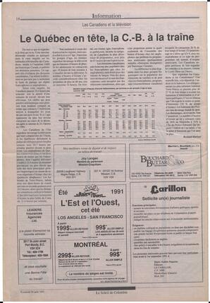 Le Soleil de Colombie, August 30, 1991, page 16