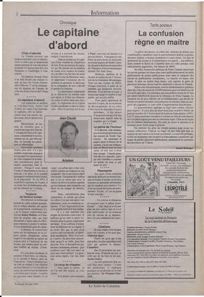 Le Soleil de Colombie, August 30, 1991, page 2