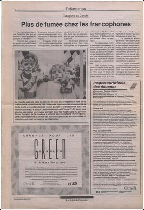 Le Soleil de Colombie, August 16, 1991, page 16