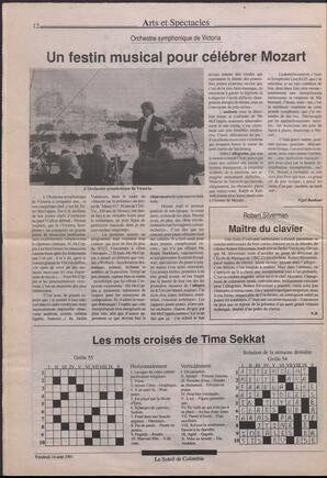 Le Soleil de Colombie, August 16, 1991, page 12