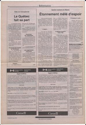 Le Soleil de Colombie, August 9, 1991, page 16