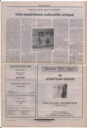 Le Soleil de Colombie, August 2, 1991, page 6