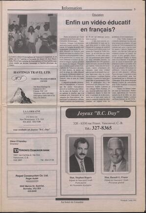 Le Soleil de Colombie, August 2, 1991, page 5