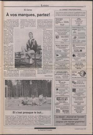 Le Soleil de Colombie, July 26, 1991, page 13