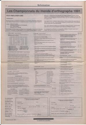 Le Soleil de Colombie, July 26, 1991, page 6
