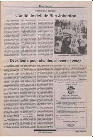 Le Soleil de Colombie, July 26, 1991, page 5