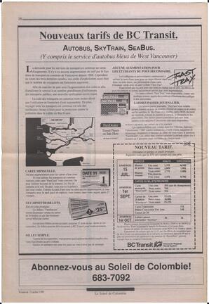 Le Soleil de Colombie, July 19, 1991, page 14
