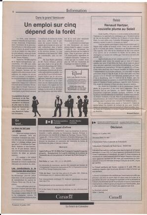 Le Soleil de Colombie, July 19, 1991, page 6
