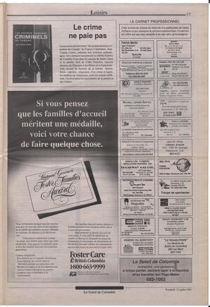Le Soleil de Colombie, July 12, 1991, page 17