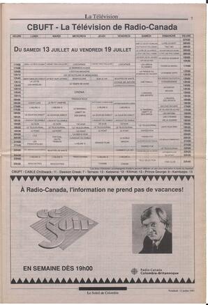 Le Soleil de Colombie, July 12, 1991, page 7