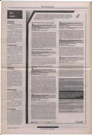 Le Soleil de Colombie, July 12, 1991, page 6