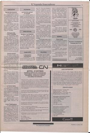 Le Soleil de Colombie, July 12, 1991, page 3