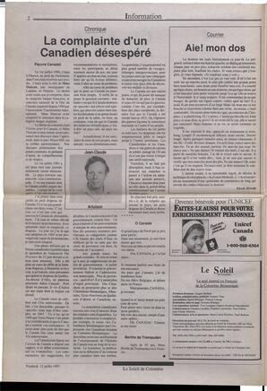 Le Soleil de Colombie, July 12, 1991, page 2
