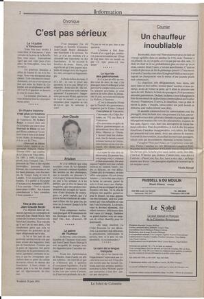 Le Soleil de Colombie, June 28, 1991, page 2