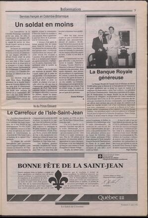 Le Soleil de Colombie, June 21, 1991, page 5