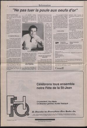 Le Soleil de Colombie, June 21, 1991, page 4
