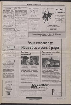 Le Soleil de Colombie, June 14, 1991, page 23