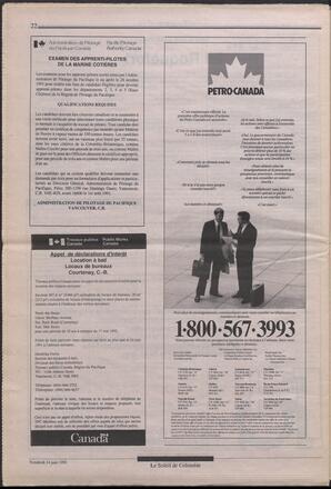 Le Soleil de Colombie, June 14, 1991, page 22