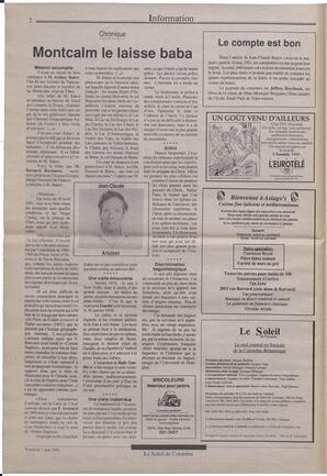 Le Soleil de Colombie, June 7, 1991, page 2