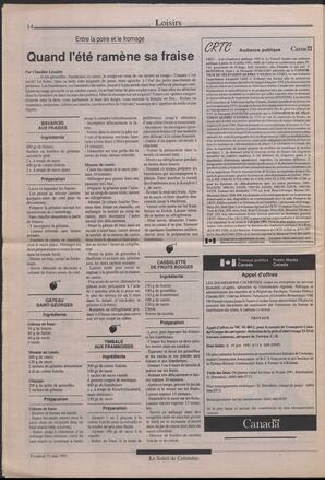 Le Soleil de Colombie, May 31, 1991, page 14