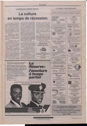 Le Soleil de Colombie, May 24, 1991, page 13