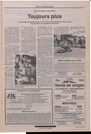 Le Soleil de Colombie, May 24, 1991, page 11