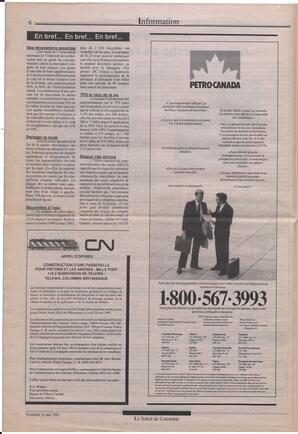 Le Soleil de Colombie, May 24, 1991, page 6