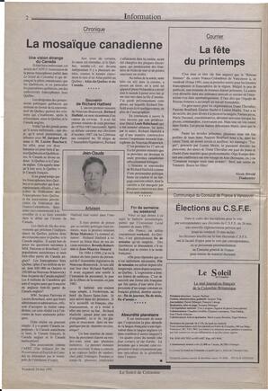 Le Soleil de Colombie, May 24, 1991, page 2