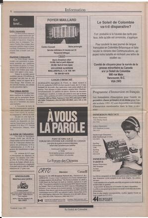 Le Soleil de Colombie, May 3, 1991, page 6