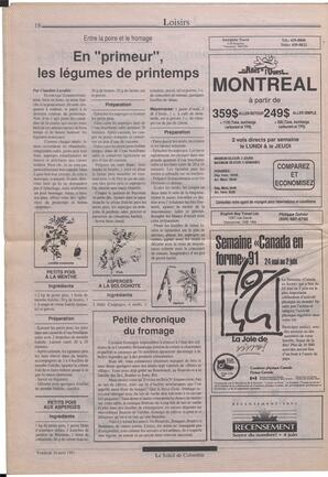 Le Soleil de Colombie, April 26, 1991, page 18