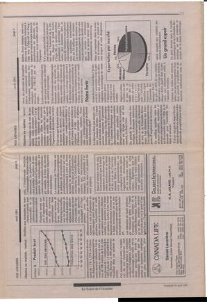 Le Soleil de Colombie, April 26, 1991, page 11