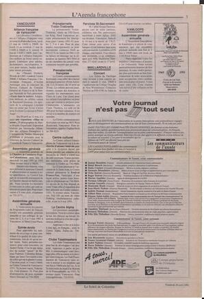 Le Soleil de Colombie, April 26, 1991, page 3