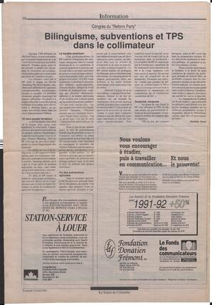 Le Soleil de Colombie, April 19, 1991, page 16
