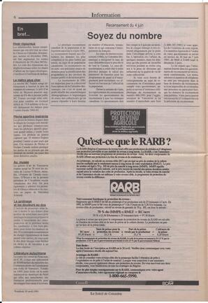 Le Soleil de Colombie, April 19, 1991, page 6