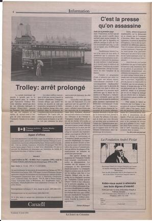 Le Soleil de Colombie, April 19, 1991, page 4