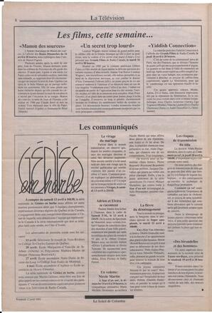 Le Soleil de Colombie, April 12, 1991, page 8