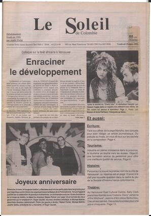 Le Soleil de Colombie, March 29, 1991, page 1